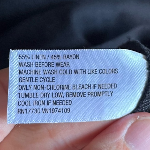 Universal Thread Black Linen Midi 3/4 Puff Sleeve Ruched Peasant Dress‎ … - Picture 9 of 10